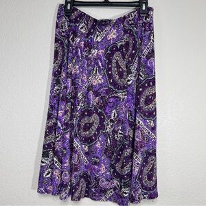 Blair Women's Purple Paisley Skirt Petite Large